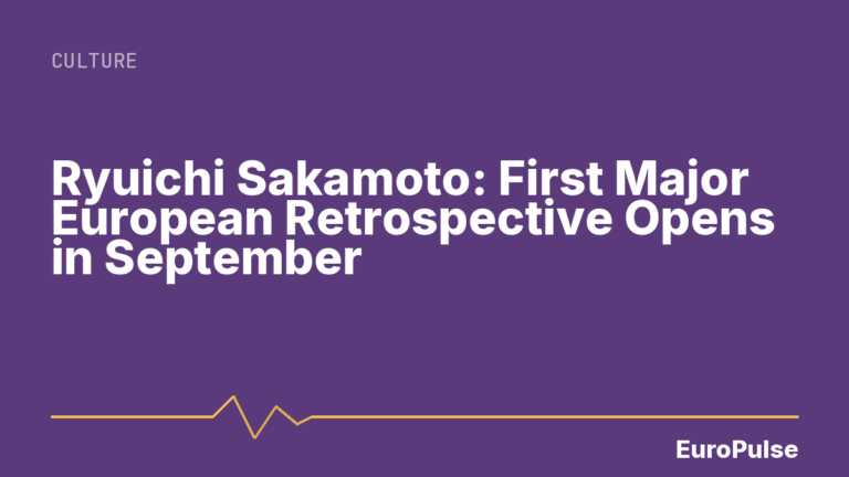 Ryuichi Sakamoto: First Major European Retrospective Opens in September