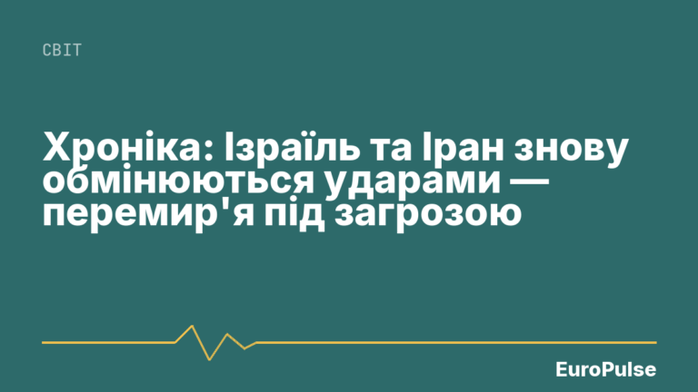 Хроніка: Ізраїль та Іран знову обмінюються ударами — перемир’я під загрозою