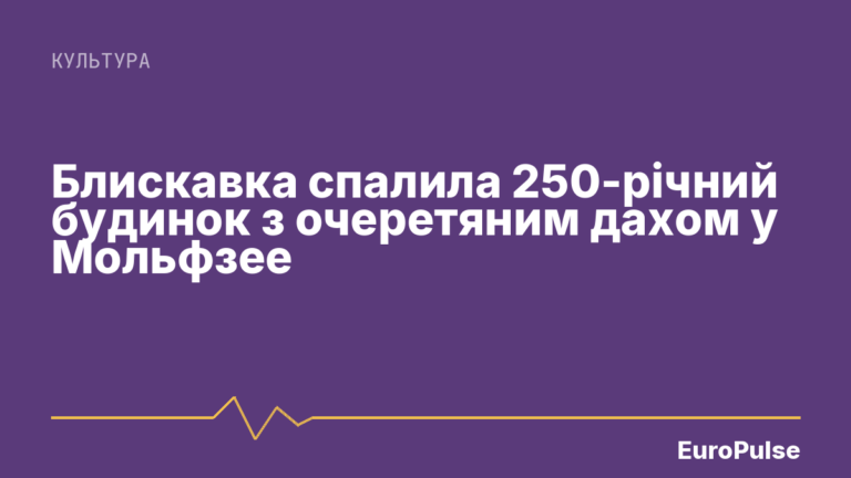 Блискавка спалила 250-річний будинок з очеретяним дахом у Мольфзее