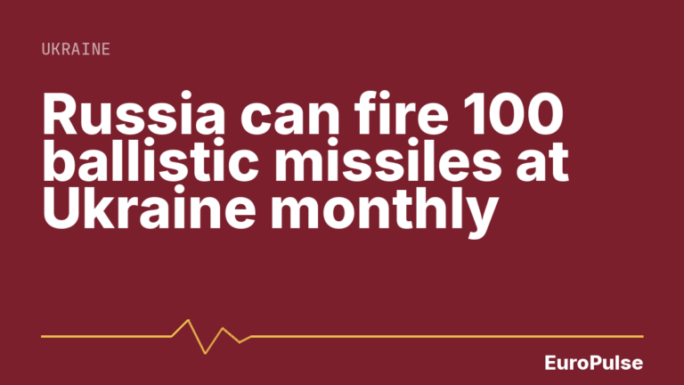 Russia can fire 100 ballistic missiles at Ukraine monthly
