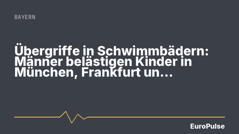 Übergriffe in Schwimmbädern: Männer belästigen Kinder in München, Frankfurt und Neu-Ulm
