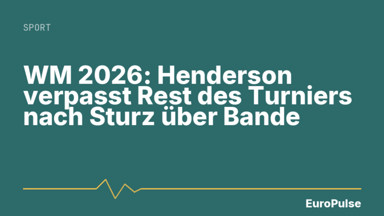 WM 2026: Henderson verpasst Rest des Turniers nach Sturz über Bande