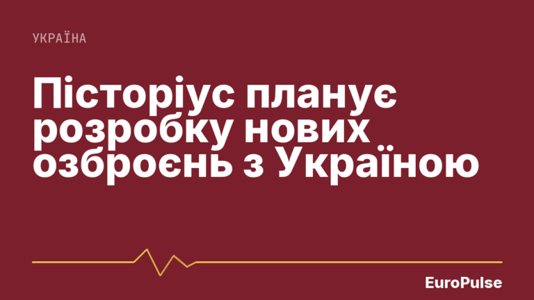 Пісторіус планує розробку нових озброєнь з Україною