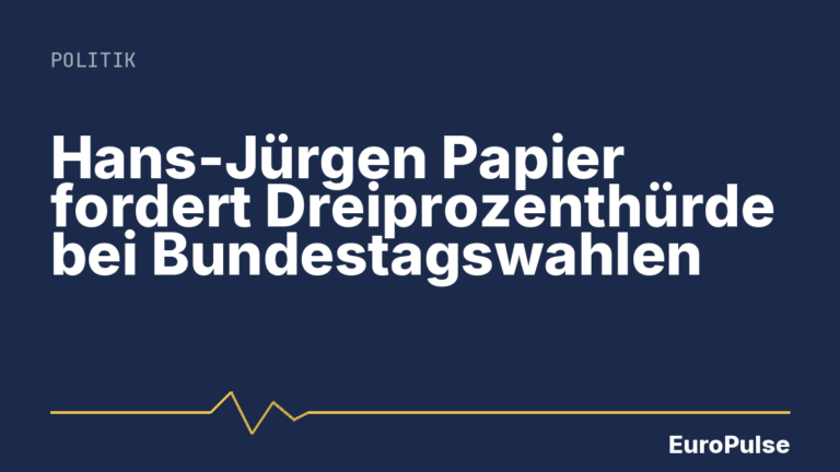 Hans-Jürgen Papier fordert Dreiprozenthürde bei Bundestagswahlen