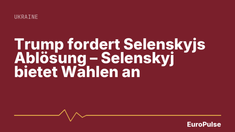 Trump fordert Selenskyjs Ablösung – Selenskyj bietet Wahlen an