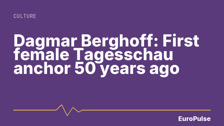 Dagmar Berghoff: First female Tagesschau anchor 50 years ago