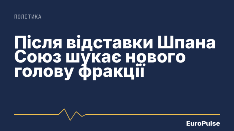 Після відставки Шпана Союз шукає нового голову фракції
