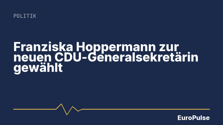Franziska Hoppermann zur neuen CDU-Generalsekretärin gewählt