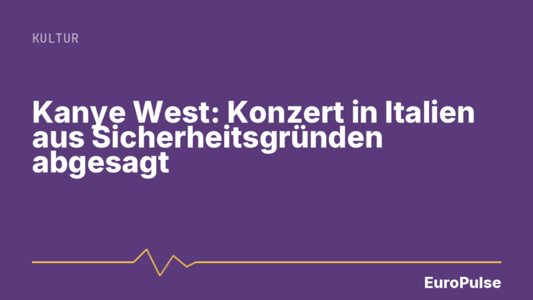 Kanye West: Konzert in Italien aus Sicherheitsgründen abgesagt