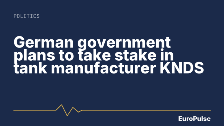 German government plans to take stake in tank manufacturer KNDS
