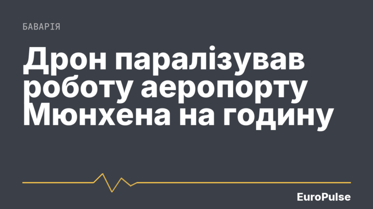 Дрон паралізував роботу аеропорту Мюнхена на годину