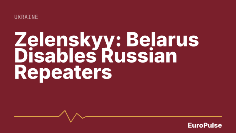 Zelenskyy: Belarus Disables Russian Repeaters