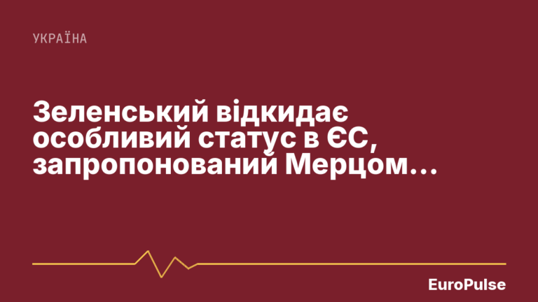 Зеленський відкидає особливий статус в ЄС, запропонований Мерцом, і вимагає повноправного членства