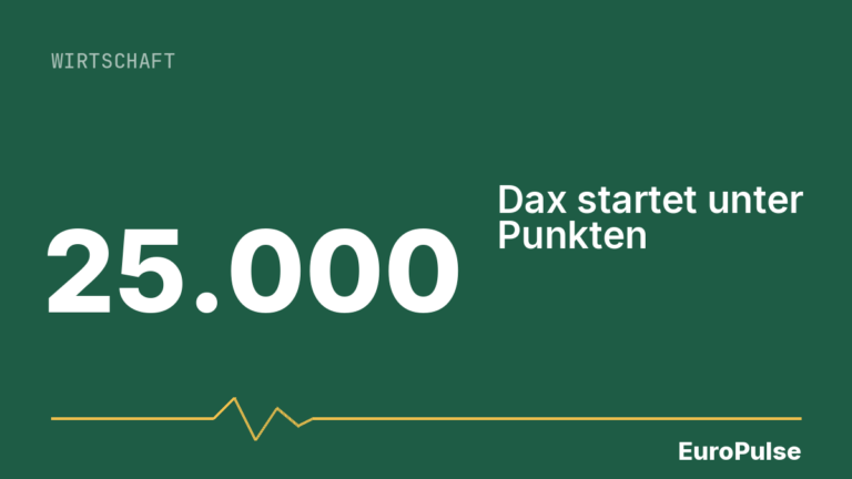 Dax startet unter 25.000 Punkten
