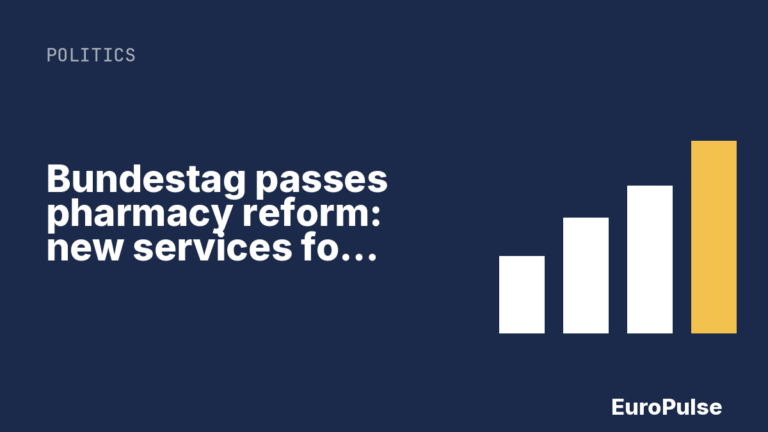 Bundestag passes pharmacy reform: new services for patients