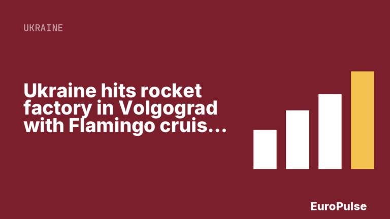 Ukraine hits rocket factory in Volgograd with Flamingo cruise missiles