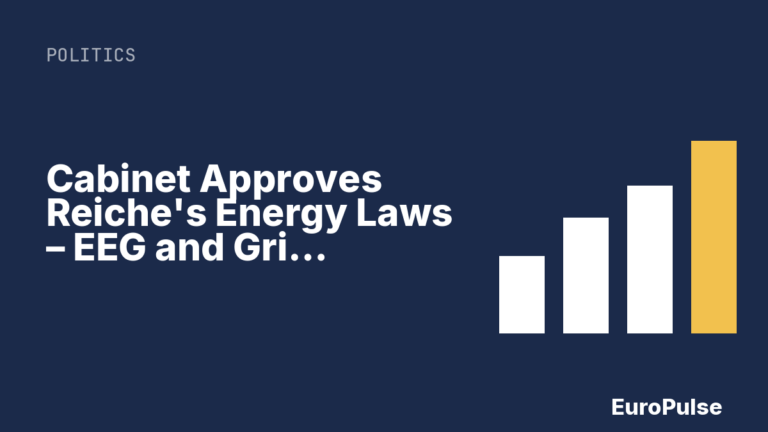 Cabinet Approves Reiche’s Energy Laws – EEG and Grid Package