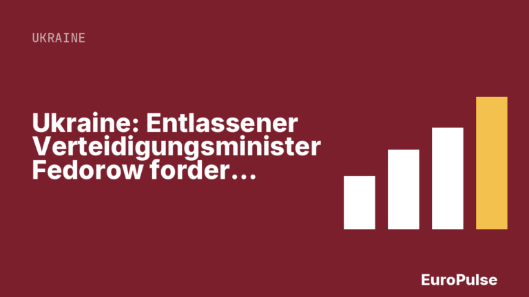 Ukraine: Entlassener Verteidigungsminister Fedorow fordert Wahlen
