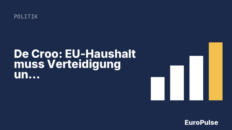 De Croo: EU-Haushalt muss Verteidigung und Entwicklungshilfe vereinen
