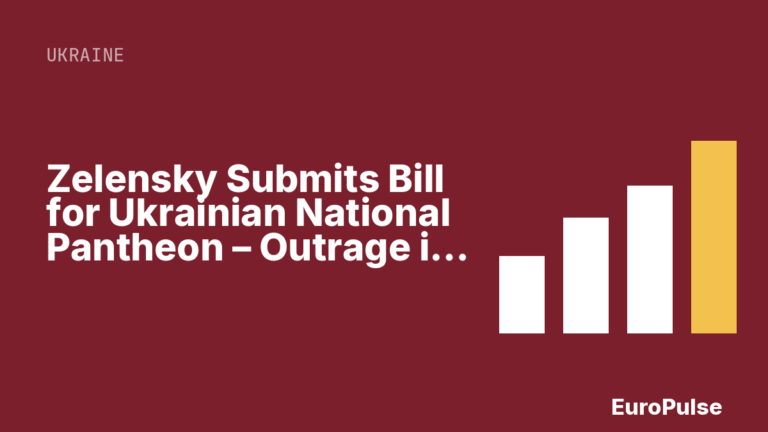 Zelensky Submits Bill for Ukrainian National Pantheon – Outrage in Poland