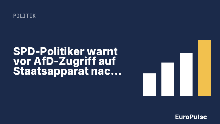 SPD-Politiker warnt vor AfD-Zugriff auf Staatsapparat nach Wahl